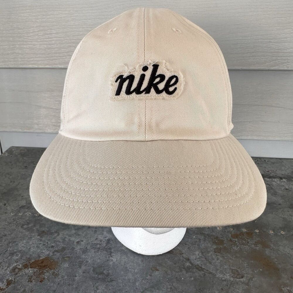 Nike Heritage 86 Cap Cream Beige Script Logo Strapback Dad Hat Carolyn Davidson